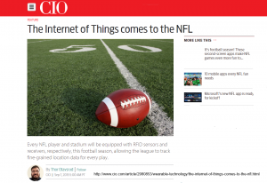 Screenshot CIO Story on IoT in NFL by Thor Olavsrud http://bit.ly/1Zio3Zx